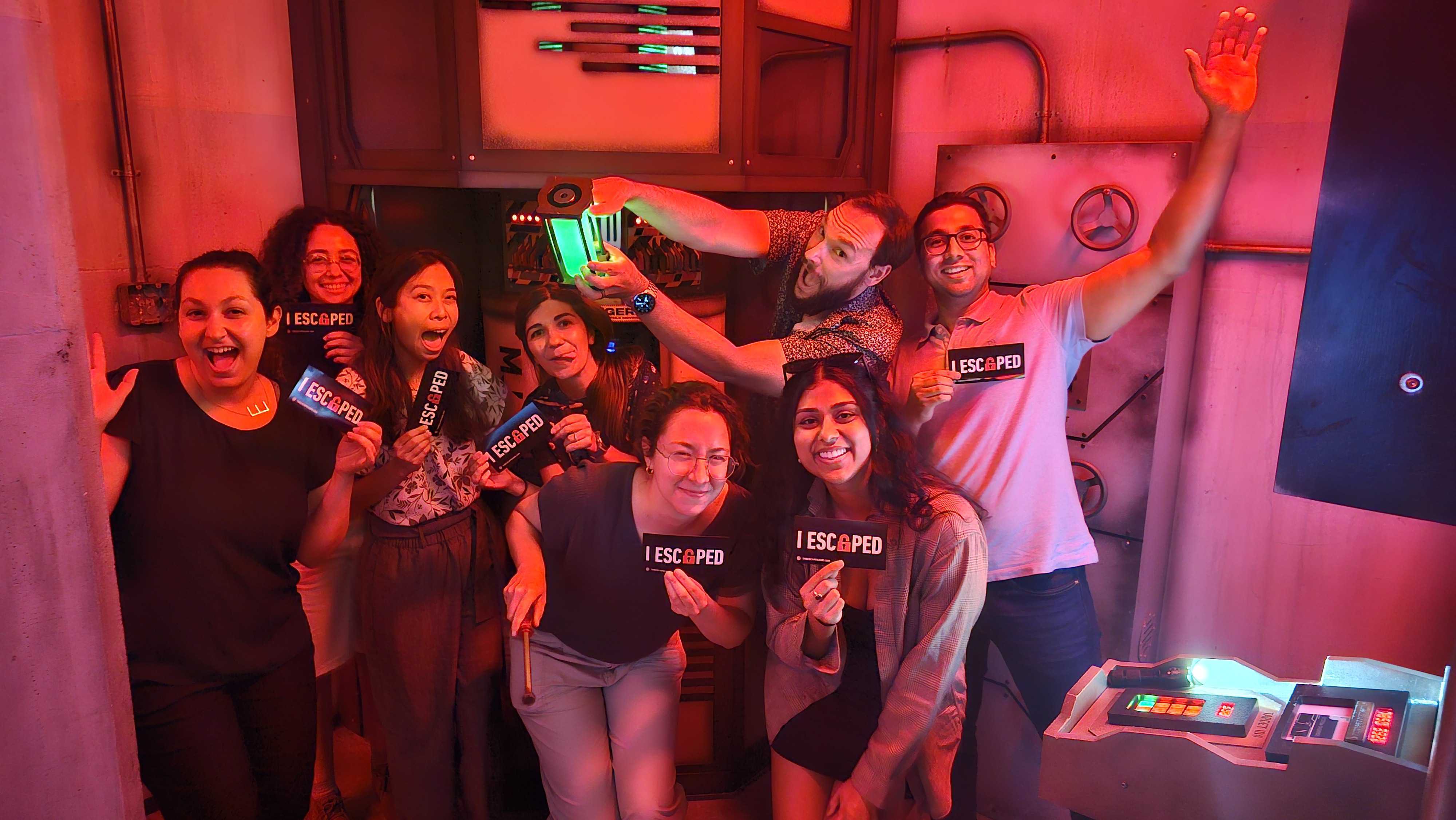 The Atkinson lab had a lab outing to an escape room in July 2024. We escaped with almost 7 minutes remaining!